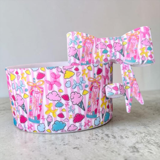 Pink Cotton Candy Silicone Boot & Bow Topper Bundle