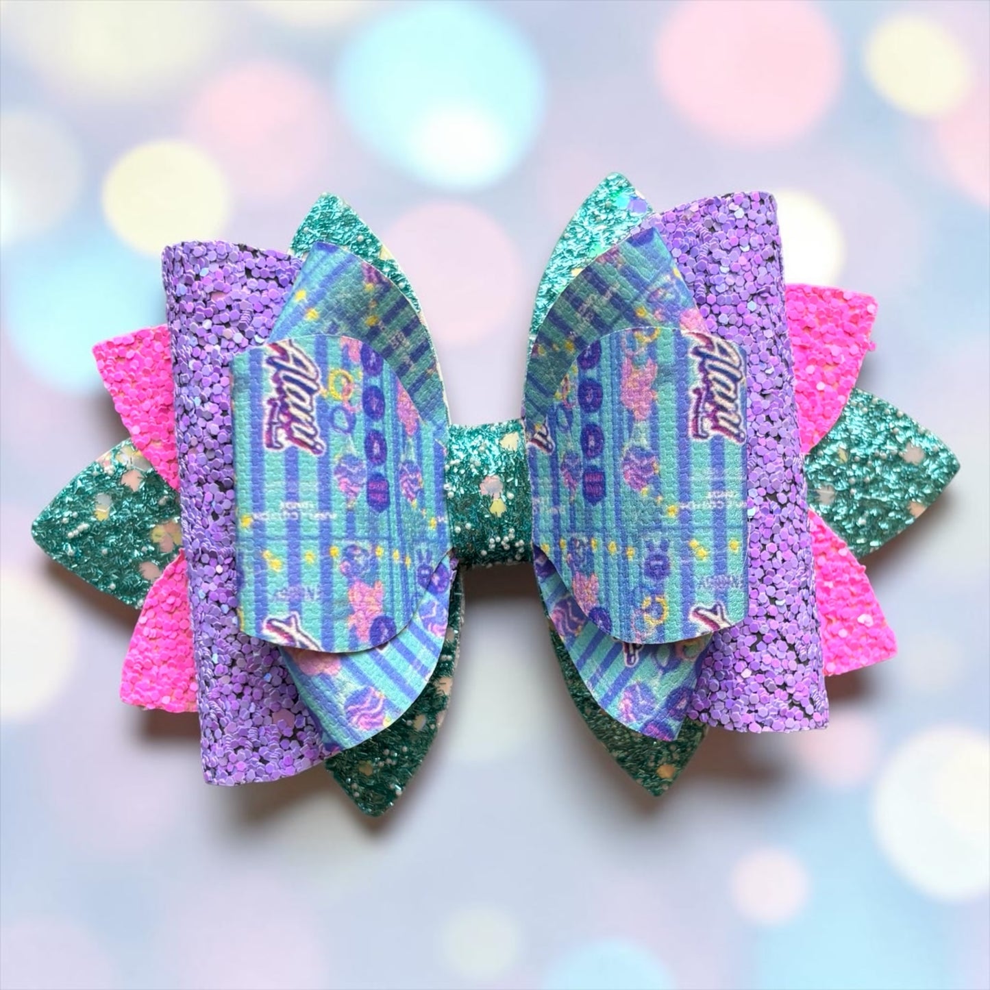 Grape Cotton Candy Bow