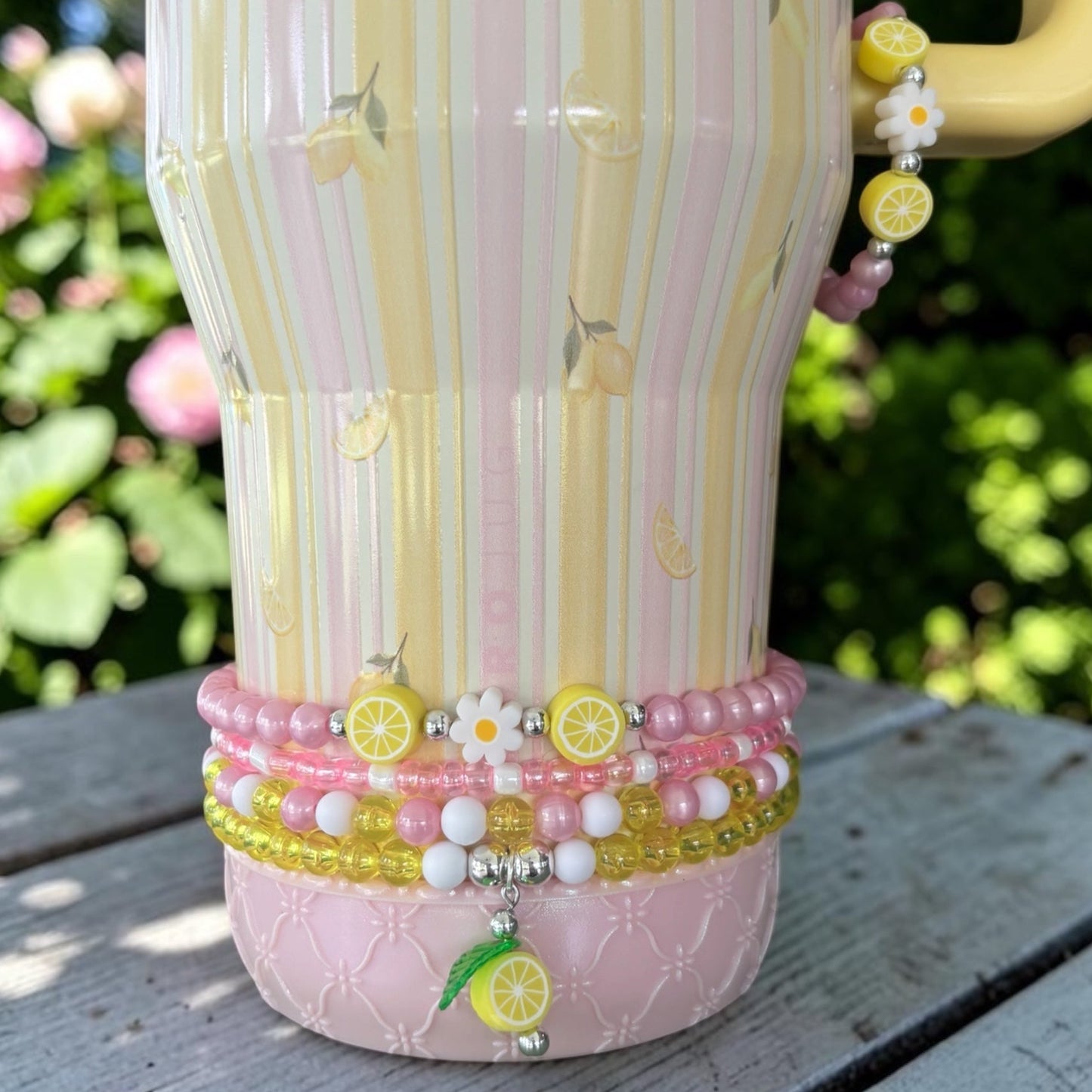 Pink Lemonade Bracelets Wrist or Tumbler