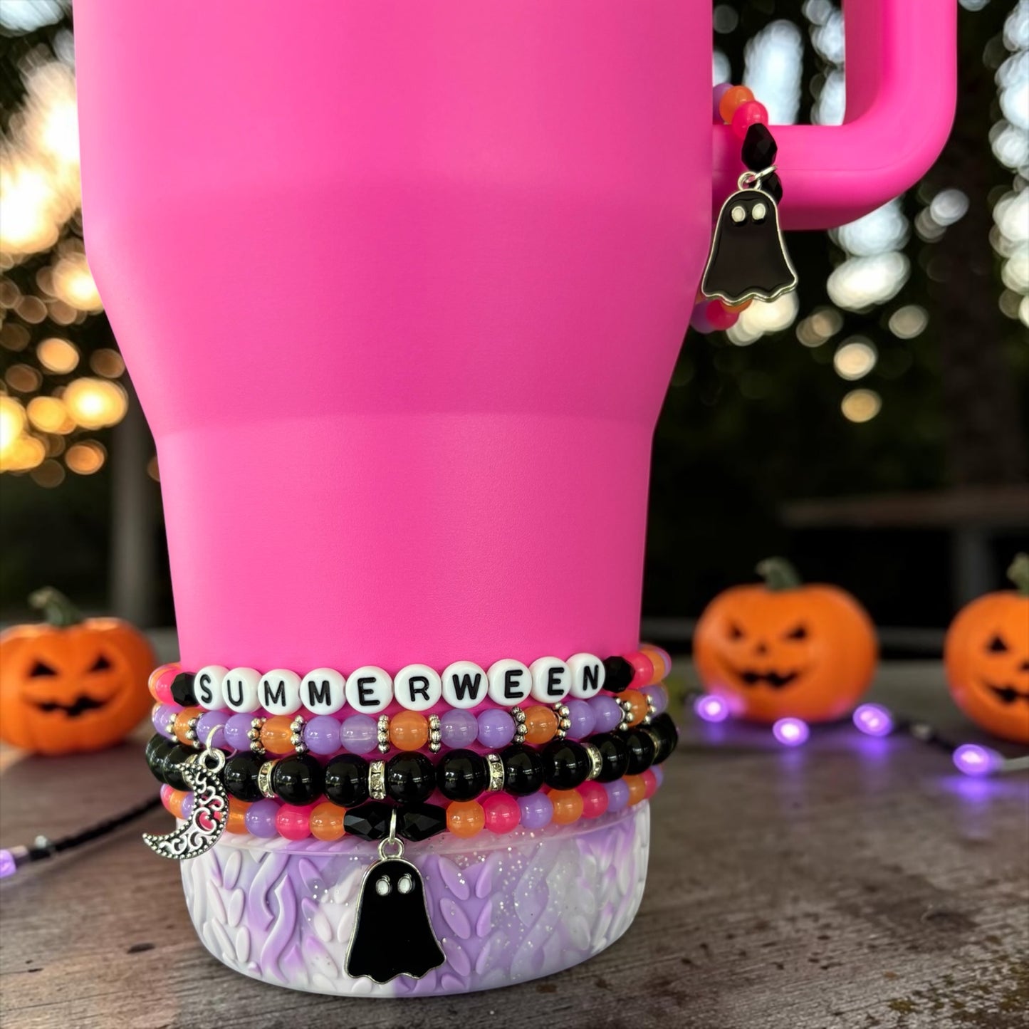 Summerween Bracelets Wrist or Tumbler (Optional:Choose your own word/name)