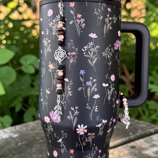 Midnight Floral Dangle Charm