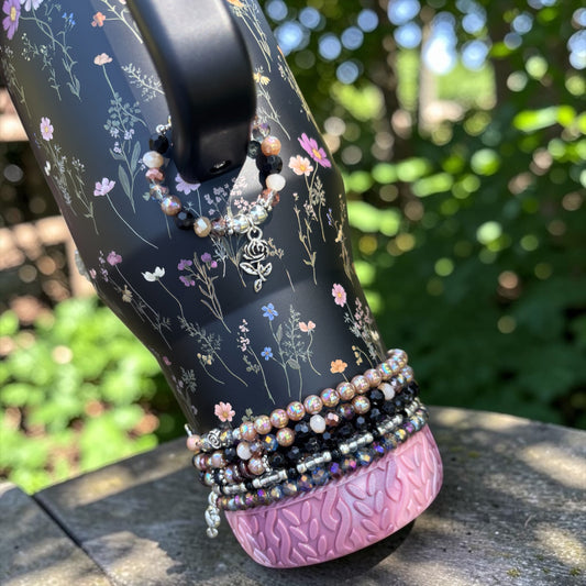 Midnight Floral Magnetic Handle Charm
