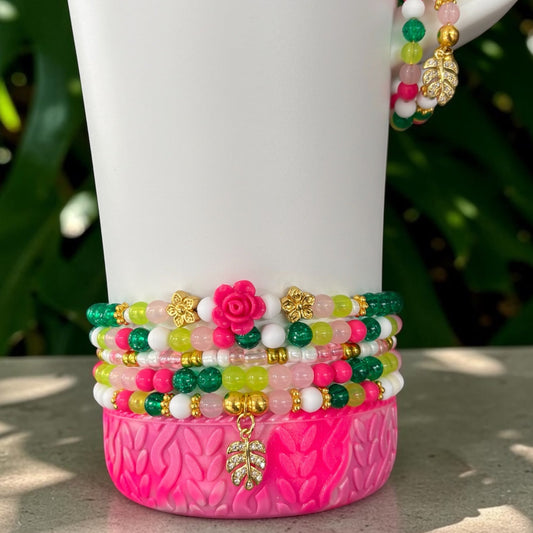 Palm Leaves Ice Shaker Bracelets Wrist or Tumbler