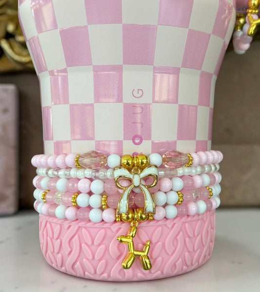 Pink Dot Dog Bracelets Wrist or Tumbler