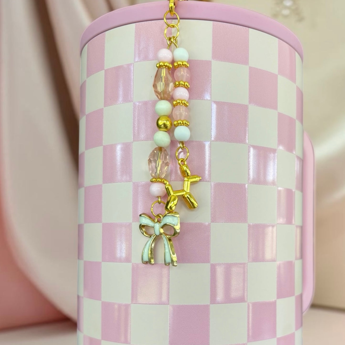 Pink Dot Dog Dangle Charm